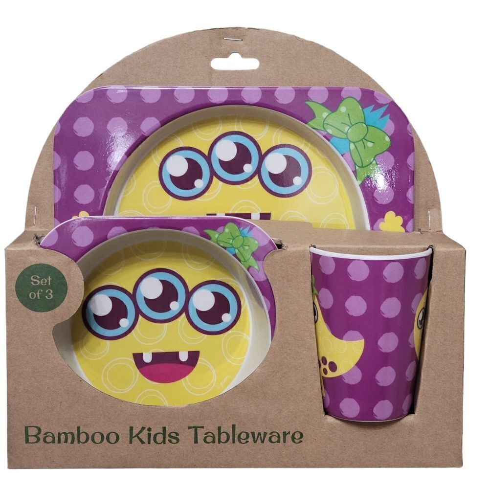 Bamboo kids tableware set